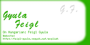 gyula feigl business card
